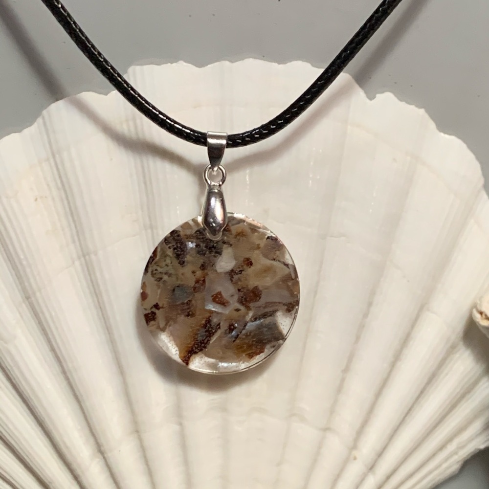 Oyster Shell Pendant with Necklace